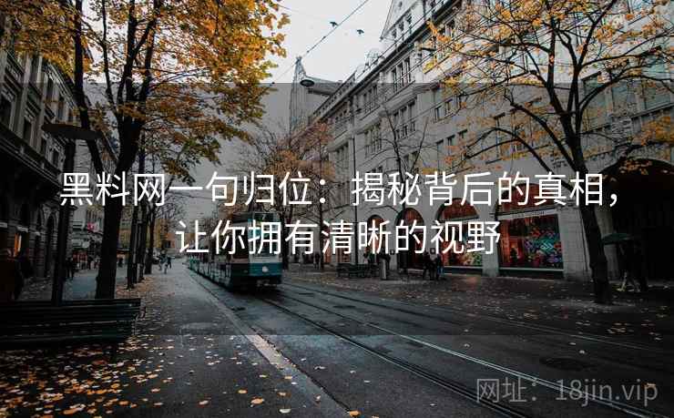 黑料网一句归位:揭秘背后的真相,让你拥有清晰的视野 黑料网一句归位:揭秘背后的真相,让你拥有清晰的视野