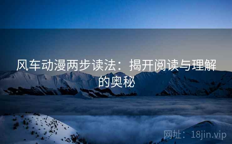 风车动漫两步读法:揭开阅读与理解的奥秘 风车动漫两步读法:揭开阅读与理解的奥秘