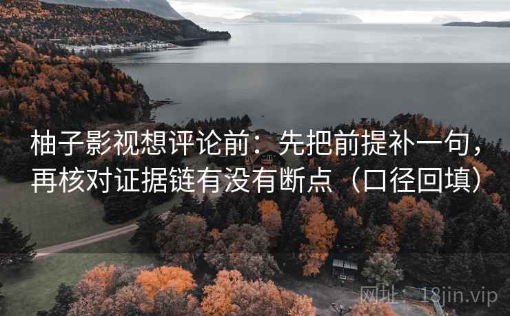 柚子影视想评论前：先把前提补一句，再核对证据链有没有断点（口径回填）