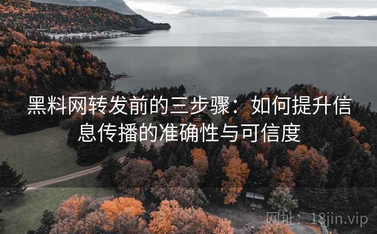 黑料网转发前的三步骤：如何提升信息传播的准确性与可信度
